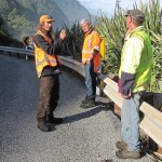 Checking the Pahautane site before work starts - Reuben, Dermot (Opus) and John (fencer) 31 March 2014  cropped for web