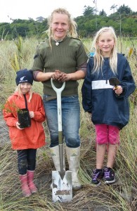 Guides - from left, Ursina, Hannah and Rhiannon