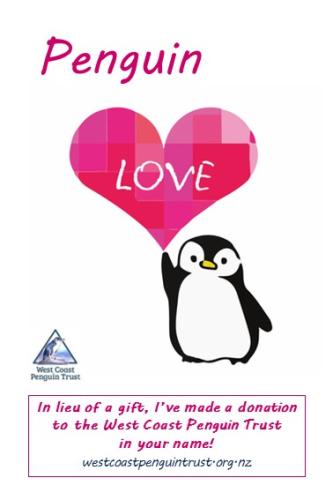 Penguin love donation in lieu of gift